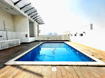 Luxury 3bhk with maid room open view balcony parking gym pool Maintenance free front of al nahda park rent 64k 6cheque payment Only for family
