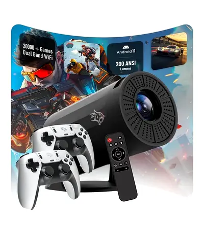 Porodo gaming projector with 2 gaming controller.