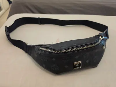 Black MCM Logo Leather Waist / $%& Bag - new