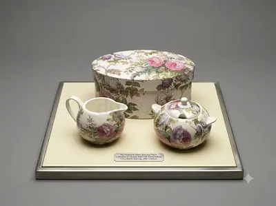 Victoria and Albert archives Floral fine bone china Sugar Bowl and Creamer Set - new in packaging