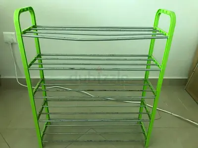 GREEN METAL SHOE RACK