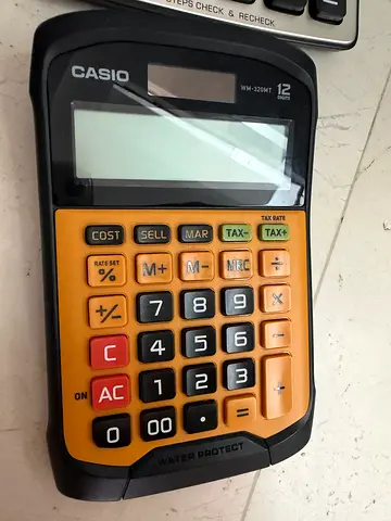 Casio Heavy-Duty 12-Digit Business Calculator - Working Condition