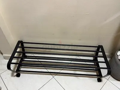 Black metal 2-tier shoe rack - good condition