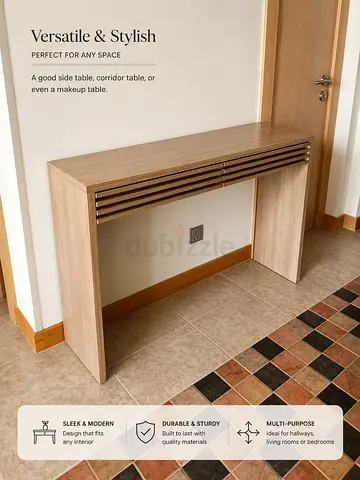 Slim Wooden Console Table — Modern Hallway/Makeup Table