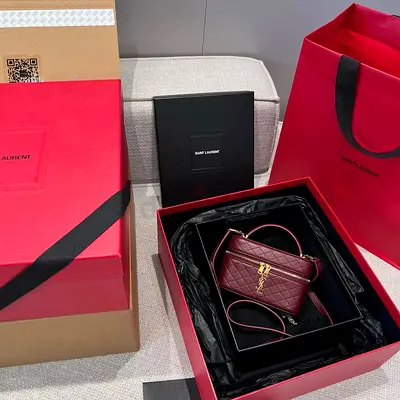 SAINT LAURENT Gaby Vanity Burgundy Bag