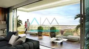 Golf Course View Water Fall 1BR | Golf Gate 2 | High Floor Balcony Apartment