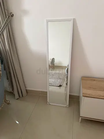 Full-length Free-standing Mirror with White Frame - Good Condition