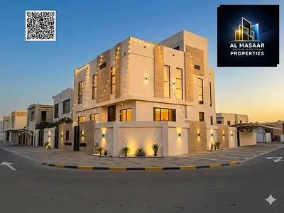 زاويه طابقين و روف مسبح خاص مساحه كبيرة 6100 قدم مربع بناء و 5000 قدم مربع أرض تصميم جديد و مختلف