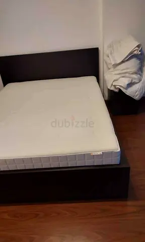 Ikea king size bed with mattress and storage drawers