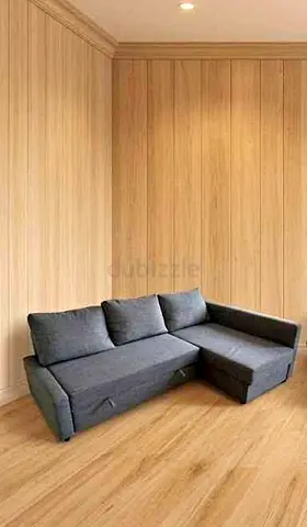 Grey L-Shaped Corner Sofa Bed with Storage