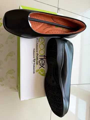 Black Ecotex/Ecoflex Women's Comfort Flats - Size 37, Never used.