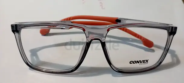 Convex Eye Wear Transparent Grey and Orange Eyeglass Frames