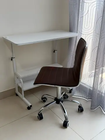 Moveable, Adjustable Leather Office Chair