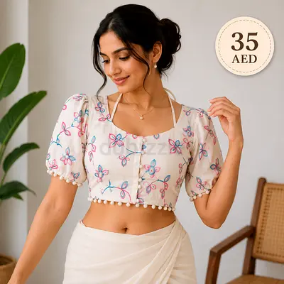 Cream floral embroidered Blouse