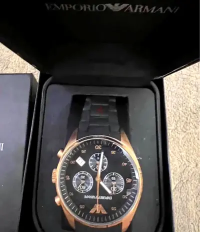 Emporio Armani men's wristwatch in box – good condition