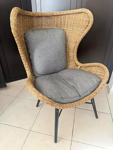 rattan chair with cushions
