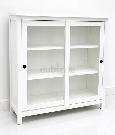 White Glass Display Cabinet / Storage Cupboard - Good Condition