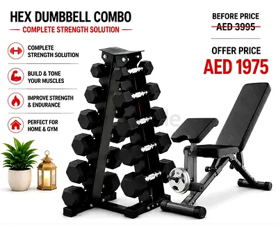 Hex Dumbbell with Bench Press