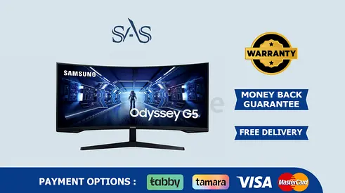 Samsung | 34 Inch | Odyssey G5 Curved | 165Hz | New | Free Delivery | Warranty | LC34G55TWWPXEN