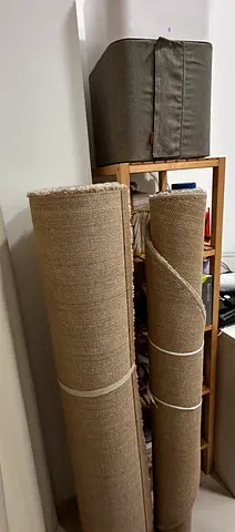 IKEA 2 rolled beige sisal-rugs Ready to Use  Rectangular Round washed dustfree Pet hairfree