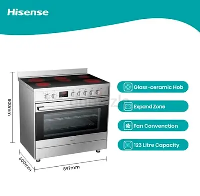 Hisense 90cm Ceramic Electric Cooker – Like New (Less Than 1 Year)