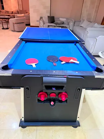 3-in-1 Multi Game Table: Pool, Ping Pong & Table Tennis Paddles Included