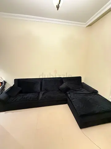 Black L-shaped Corner Sofa - great condition