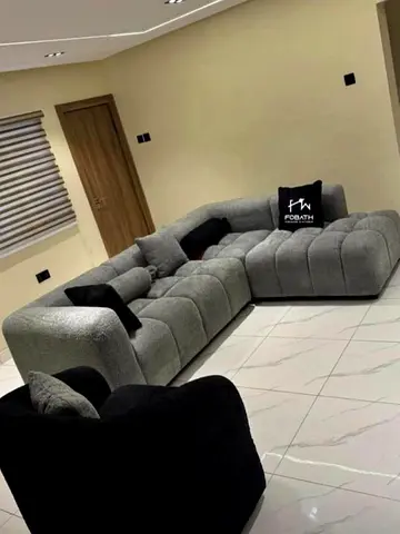 Modern Grey L-shaped Sofa Set – Comfortable 4-seater Corner Sofa