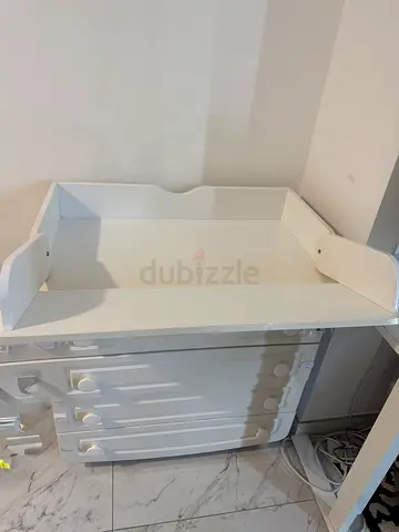 White Baby Changing Top Compatible with Dresser changing baby pad Note: two drawers needs to repair