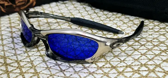Oakley Splice Metal Frame Crystal Black w/ Ice Blue Iridium Polarized Lens