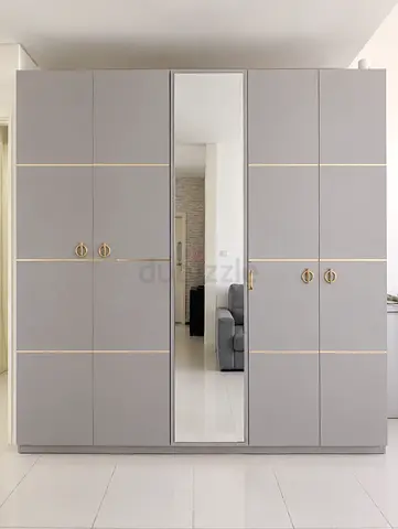 Modern 5-Door Wardrobe with Full-Length Mirror