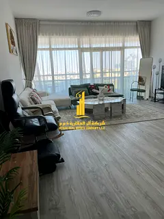 With a sea view. Luxurious two-bedroom apartment with a living room and balcony. Ajman Horizon Tower