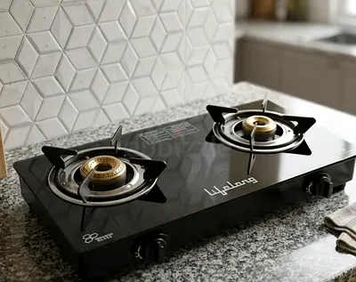 Urgent Sale 2-Burner Glass Top Gas Stove and Cylinder