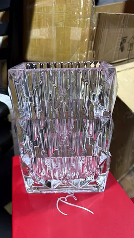 Clear Textured Glass Vase / Decorative Tumbler
