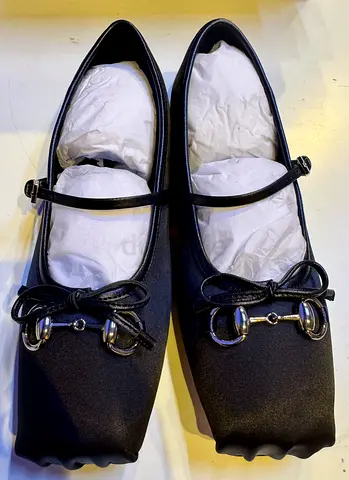 New Gucci Black Mary Jane flats