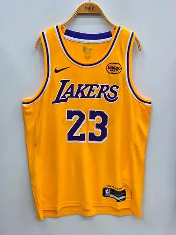 Mastercopy of Los Angeles Lakers #23 LeBron James Yellow NBA Jersey - Size Unknown