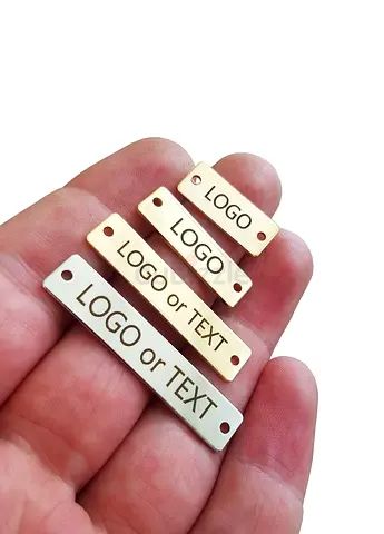Custom Logo/Text Metal Name Plates - Small Engraved Tags