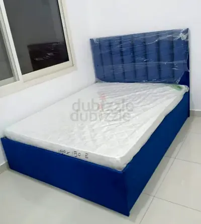 Brend New fabric wooden Queen size 150x190 bed with Madical Matress Available
