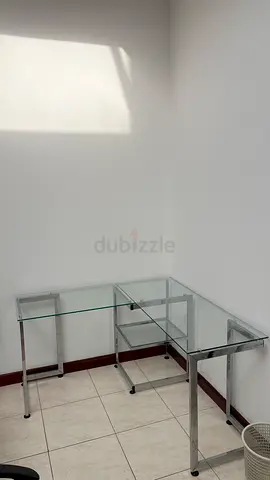L-Shaped Glass Computer Desk
