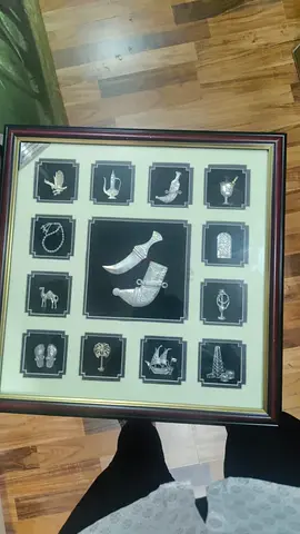 Framed Silver Embossed Decorative Wall Art (Wooden Frame)-44x44cm