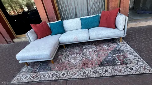 Crate  barrel L Shape Sofa Beige