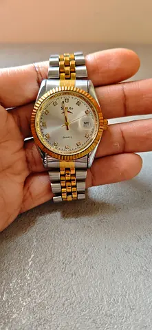 Stylito Quartz Two Tone Watch with Date Display
