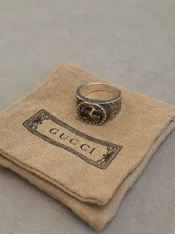 Gucci sterling silver monogram ring