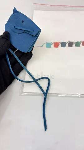Hermès Blue Leather Tete de Cheval Charm