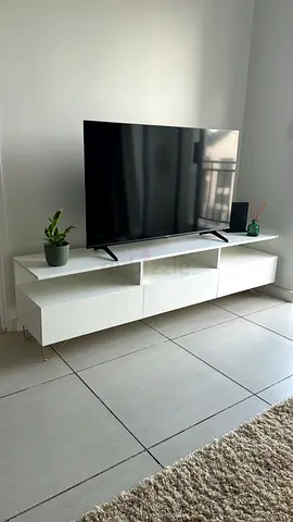 Modern White TV Unit with Storage