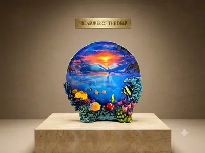 The Hamilton collection - Sealife at Sunset - Colors of the Sea (23 x 20cm)