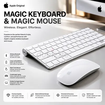 Apple Magic Keyboard + Magic Mouse (White) - Wireless Combo