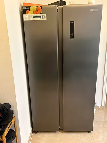 Two Silver Upright Refrigerators / Freezers - Good Condition