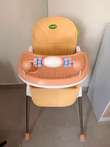 Lightweight Baby High Chair with Removable Tray and Toy Bar