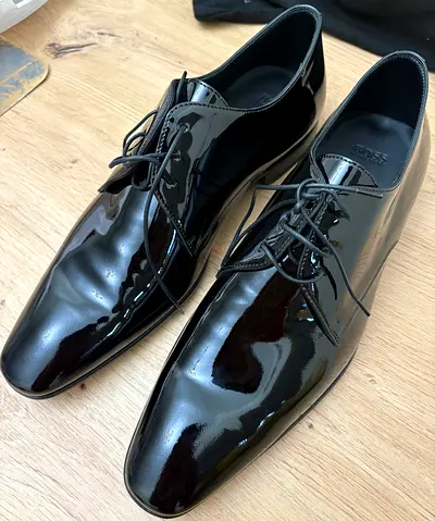 BOSS Patent Black Leather Shoes